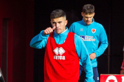 Zarzana, en el entrenamiento del jueves en Los Pajaritos, ya es oficialmente del CD Numancia. MARIO TEJEDOR