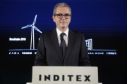 El presidente de Inditex, Pablo Isla, durante la presentación de los resultados del 2015 en Arteixo.-REUTERS / MIGUEL VIDAL
