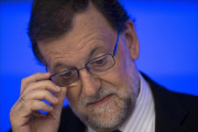 El presidente en funciones y líder del PP, Mairiano Rajoy, en una de sus comparecencias recientes tras el 26-J-FRANCISCO SECO / A.P