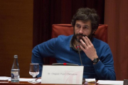 Oleguer Pujol, durante su declaración en el Parlament, el pasado marzo.-FERRAN NADEU