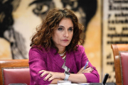 La ministra de Hacienda, María Jesús Montero, durante su comparecencia en el Senado.-EFE
