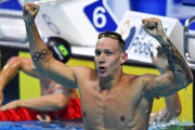 Dressel celebra su victoria en la final de los 50 libre del reciente Mundial de Budapest.-TIBOR ILLYES (EFE)