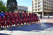 El C.D. Numancia posó ayer para la foto oficial de la temporada 2014-2015. / ÁLVARO MARTÍNEZ-