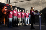 Los detenidos por quemar fotos del Rey en la Diada explican en una rueda de prensa su negativa a comparecer ante el juez, el pasado 2 de diciembre de 2016.-ACN