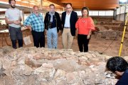 Trabajos de restauración que se realizan en la zona termal de la villa romana.-D.S.