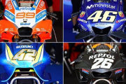 Están son las cúpulas, con todo tipo de artilugios aerodinámicos, de la Ducati (99), Yamaha (46), Suzuki (42) y Honda (26).-ALEJANDRO CERESUELA