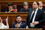 Oriol Junqueras promete acatamiento a la Constitución por imperativo legal, el pasado día 21 de mayo.-EFE / BALLESTEROS