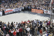 Última manifestación de la Plataforma Soria Ya en el centro de la ciudad. / VALENTÍN GUISANDE-