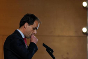 Javier Ramos, rector de la URJC, en la rueda de prensa que ofreció el pasado viernes-JOSE LUIS ROCA