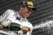 Nico Rosberg, en el podio de Spa como vencedor del GP.-EFE