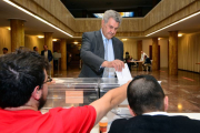 Posada votando esta mañana.-PSOE DE SORIA