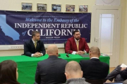 Presentación en Moscú de la 'Embajada de la República Independiente de California'.-'EMBAJADA' DE LA REPÚBLICA INDEPENDIENTE DE CALIFORNIA