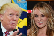 Trump y Stormy Daniels, en un combo de imágenes creado el 24 de febrero del 2018.-/ AFP / MANDEL NGAN