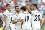 Asensio celebra un gol junto a sus compañeros en el Real Madrid-Juventus-GEOFF BURKE (USA TODAY)