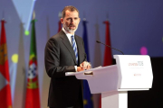 El Rey Felipe VI  durante su intervencion en el IV Encuentro Internacional de Rectores. /-JMGARCIA