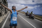 Chema Martínez, en una prueba camino de Sitges.-