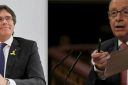 A la izquierda, Carles Puigdemont, expresident de la Generalitat. A la derecha, Cristóbal Montoro, ministro de Hacienda-EL PERIÓDICO