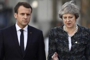 El presidente de Francia, Emmanuel Macron (izquierda), y la primera ministra británica, Theresa May, en una imagen de archivo.-AFP / JONATHAN NACKSTRAND