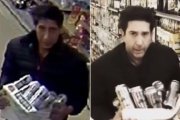 A la izquierda, el ladrón de cervezas buscado por la Policía y el actor David Schwimmer, en el vídeo parodia-INSTAGRAM / DAVID SCHWIMMER