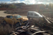 Estado en el que quedó el coche tras la colisión-Guardia Civil