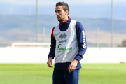 Óscar Díaz entrenó ayer con normalidad y se perfila como la gran novedad ante el Valladolid.-Álvaro Martínez