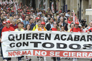 Participantes en el acto al final de la marcha. / V.G. -