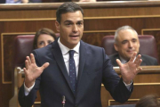 El presidente del Gobierno, Pedro Sánchez, en el Congreso.-DAVID CASTRO