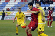 Alex Alegría, pichichi del Numancia, regresará al once inicial y podría formar pareja atacante con Dalmau en el Carlos Tartiere.-Diego Mayor