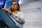 La número dos del PP, María Dolores de Cospedal, en rueda de prensa.-Foto: JUAN MANUEL PRATS
