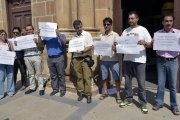 Protestas de empleados de Justicia por la falta de seguridad.-VALENTÍN GUISANDE