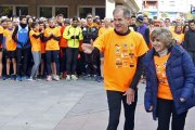 La ministra de Sanidad, María Luisa Carcedo, hizo la salida de honor de la VI Carrera Camino Soria contra el Cáncer con el atleta Abel Antón-Mario Tejedor