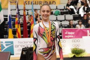 La gimnasta soriana durante una competición.-