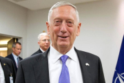 El secretario de Defensa de EEUU, James Mattis, a su llegada a la sede de la OTAN en Bruselas.-VIRGINIA MAYO