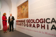 La secretaria de Estado de Investigación, Desarrollo e Innovación y presidenta del Instituto Geológico Minero, Carmen Vela, inaugura la exposición 'La representación geológica de España a través de la historia'-Ical