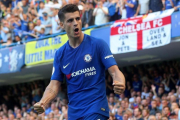 Morata celebra su tanto ante el Everton-REUTERS / HANNAH MCKAY
