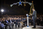 Mariano Rajoy pronuncia su discurso electoral, ayer en Orihuela.-EFE