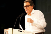 Artur Mas, durante el acto de Molins de Rei.-Foto: ANA MAS