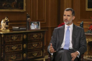 El rey Felipe VI, durante una intervención televisada.-EFE / BALLESTEROS