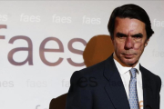 José María Aznar, durante un acto de la fundación FAES.-AGUSTÍN CATALÁN