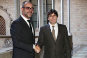 Buch con Puigdemont en el 2016.-JORDI BEDMAR