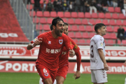 Escassi anotaba el pasado viernes el gol de la victoria del Numancia ante el Albacete.-Valentín Guisande