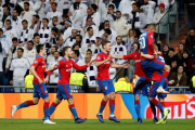 Los jugadores del CSKA de Moscú celebran el gol de Arnór Sigurdsson.-EFE