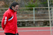 Anquela en el entrenamiento del pasado martes.-Álvaro Martínez