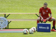 El francés Ribery, en un entrenamiento del Bayern.-