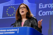 La comisaria europea de Comercio, Cecilia Malmstrom, en una imagen de archivo.-OLIVIER HOSLET