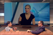La periodista Marta García, junto a Risto Mejide, en una imagen de 'Chester in love'.-MEDIASET