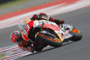 Marc Márquez (Honda), en la vuelta en la que logró ayer la ‘pole’ en Argentina.-REPSOL HONDA MEDIA