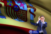 El presidente del Gobierno, Mariano Rajoy, el pasado 17 de marzo en el congreso del PP de Madrid.-DAVID CASTRO