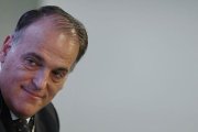 El presidente de la Liga de Fútbol Profesional (LFP), Javier Tebas, durante una conferencia.-JAVIER LIZÓN