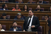 El líder de ERC, Oriol Junqueras, en el Congreso durante la constitución de las Cortes.-DAVID CASTRO